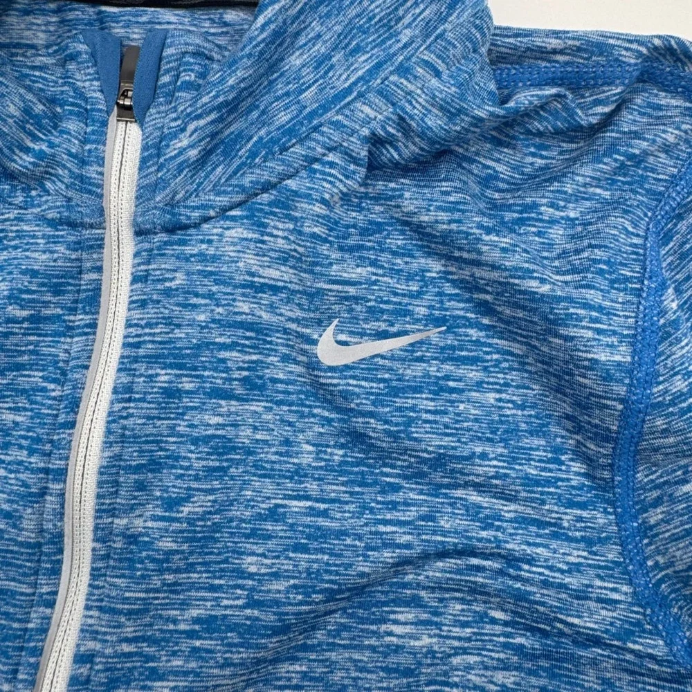 Nike Running Dri-FIT Womens XS Blue Space Dye 1/4 Zip Pullover Long Sleeve Top